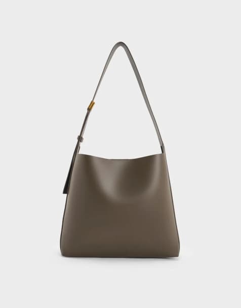 Charles & Keith Edna tote bag in dark moss - view 1