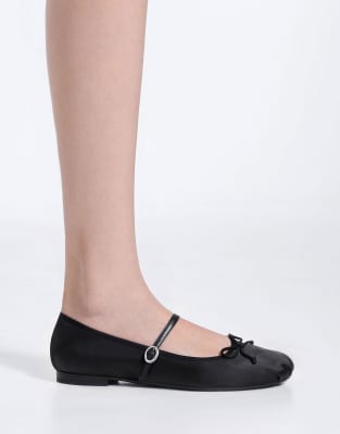  Emiko satin bow mary jane flats 