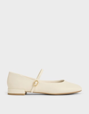  Gertrude round-toe mary janes in chalk