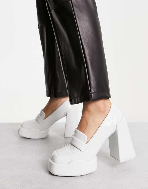 White 2025 loafer heels