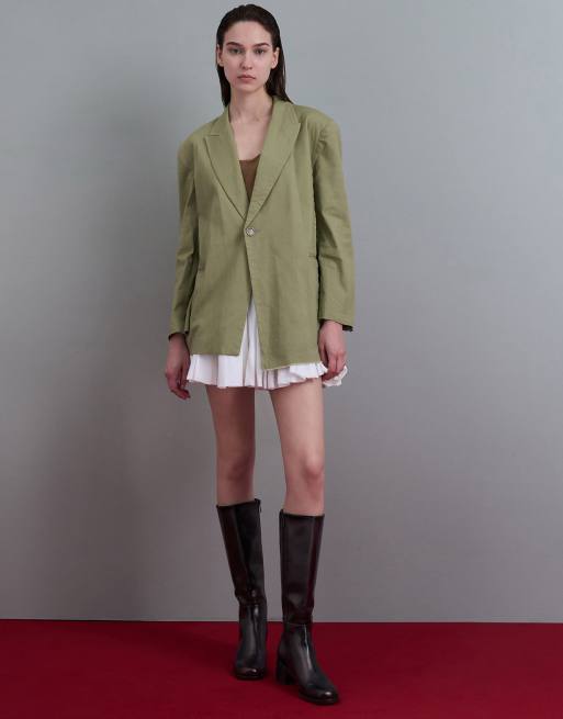 Charles & Keith Louise block-heel knee-high boots in dark brown, 2 of 4
