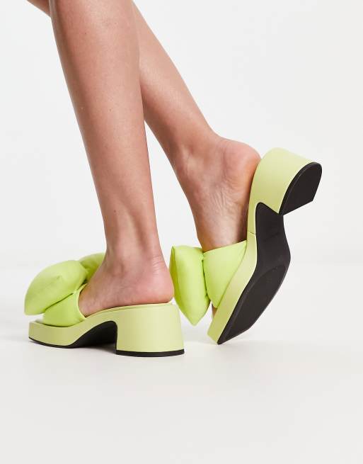 Lime chunky 2025 block heel mule