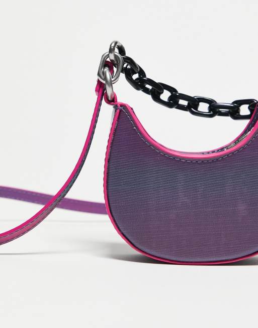 Charles & Keith mini crossbody bag with chunky chain in ombre pink -  ShopStyle