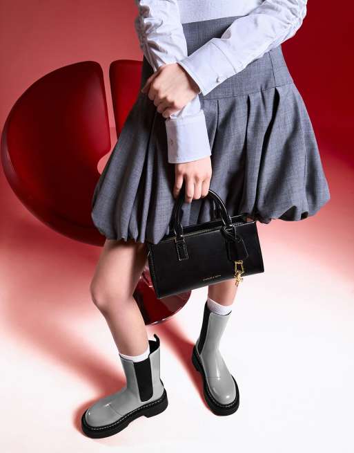 Charles & Keith Mini kerry tote bag in black, 3 of 4