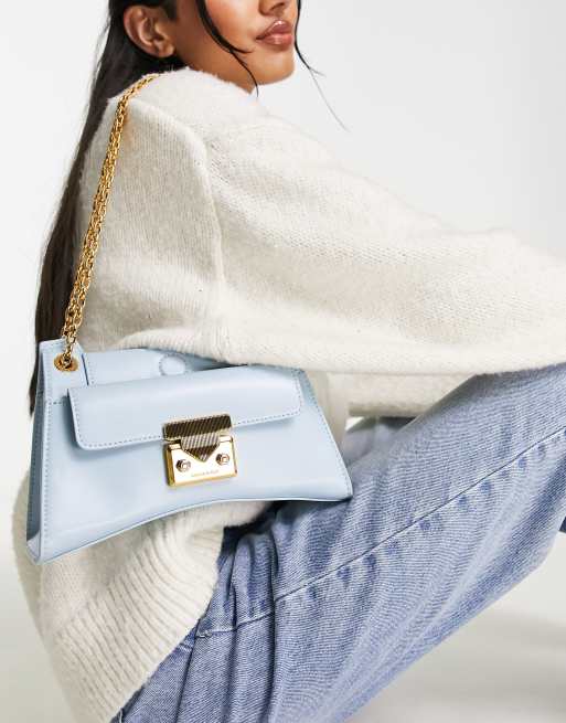 The Chain Blue Denim Shoulder Mini Bag