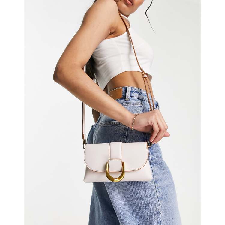 White Chain Handle Shoulder Bag - CHARLES & KEITH ES