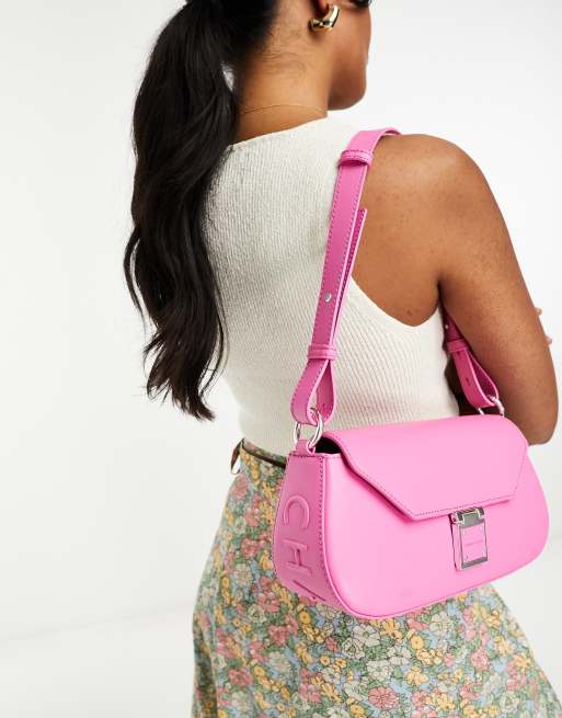 Buy Mcm Patricia Leather Shoulder Bag - Pink At 28% Off