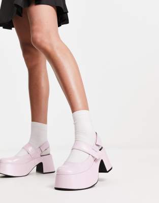  platform mary-janes in pale pink