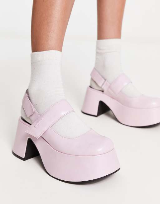 Charles & Keith platform mary-janes in pale pink | ASOS