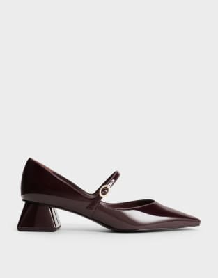  Roxane patent square-toe mary janes in maroon