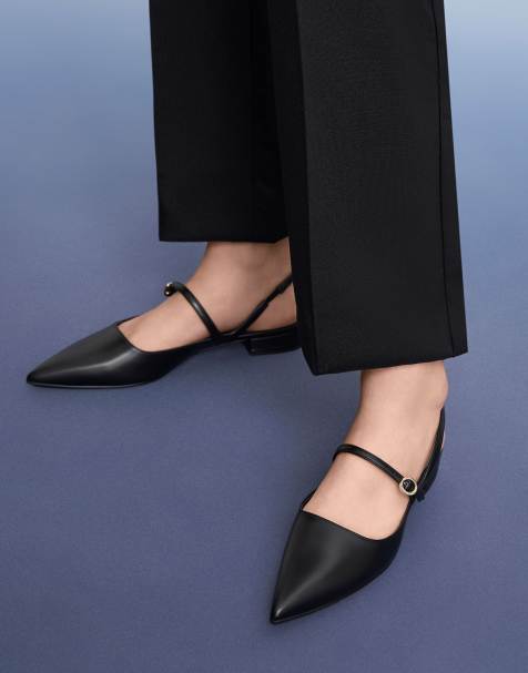 Charles & Keith Roxane slingback mary jane flats in black - view 1