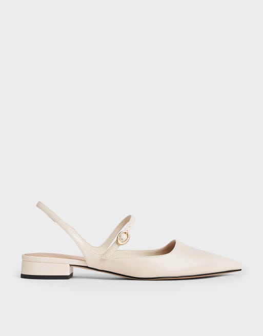 Charles & Keith Roxane slingback mary jane flats in chalk, 4 of 4
