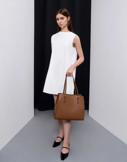 Charles & Keith Sansa tote bag in chocolate, 2 of 4