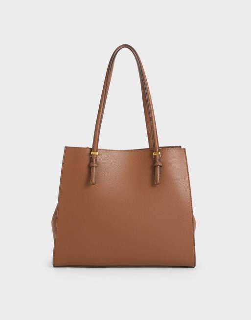 Charles & Keith Sansa tote bag in chocolate, 3 of 4