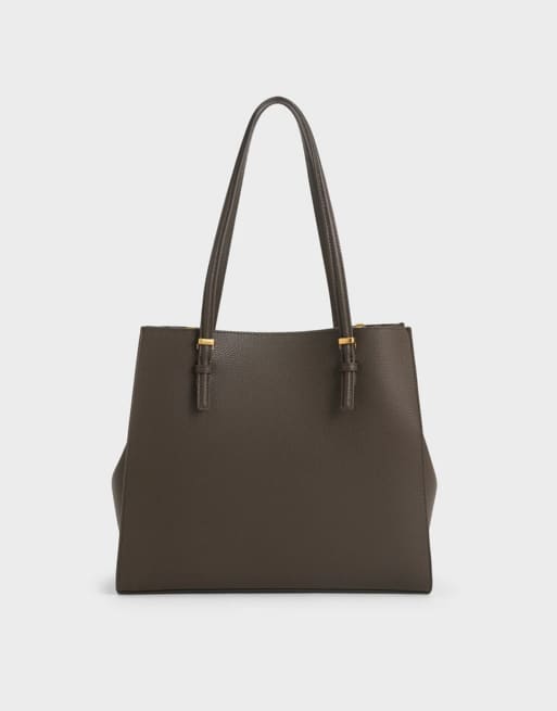 Charles & Keith Sansa tote bag in dark moss, 2 of 4