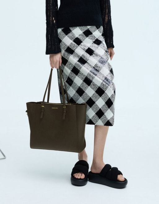 Charles & Keith Sansa tote bag in dark moss, 4 of 4