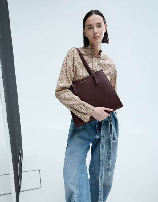 Charles & Keith Sansa tote bag in plum, 2 of 4