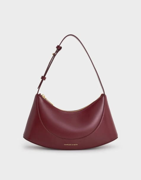 Charles & Keith Sigrid shoulder bag in mulberry plum - view 1