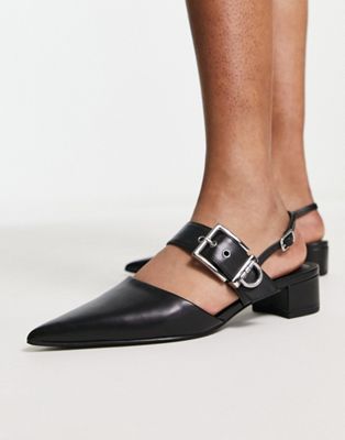 Charles & Keith sling back heeled shoes in black