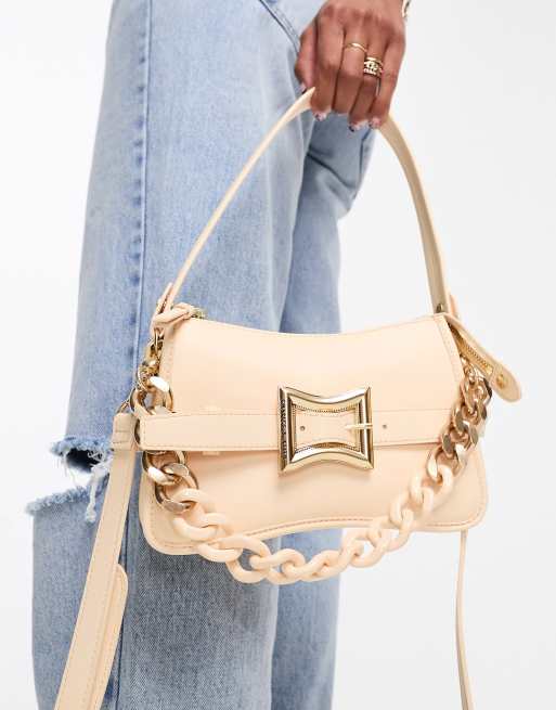 Charles Keith Xanthe top handle bag in beige ASOS