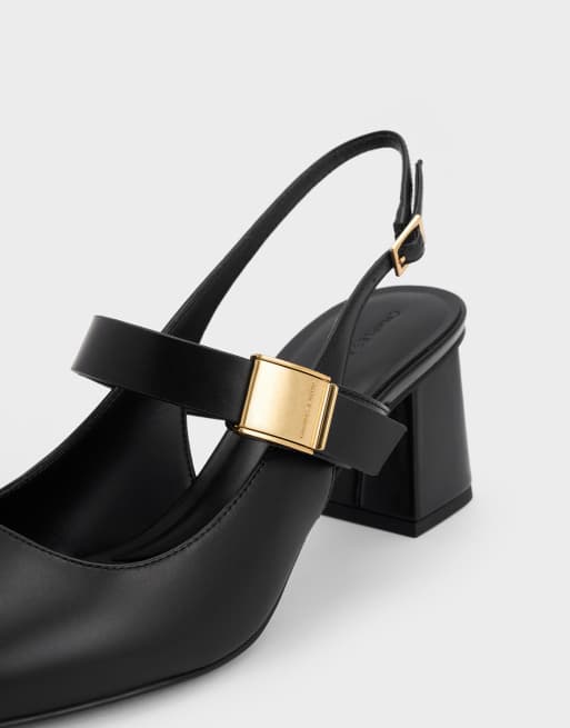Charles & Keith Yvette mary jane slingback pumps in black, 2 of 4