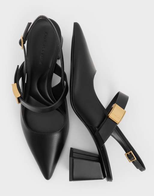 Charles & Keith Yvette mary jane slingback pumps in black, 4 of 4