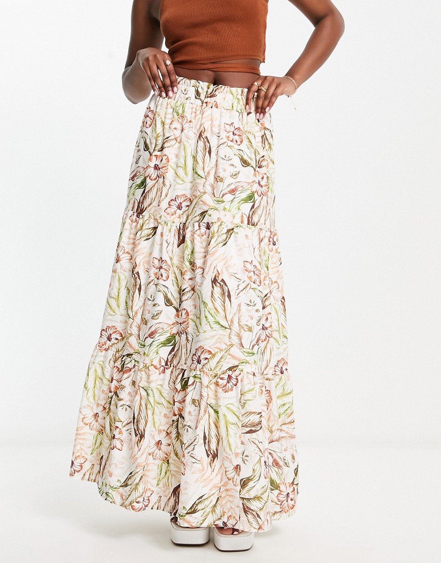 Charlie Holiday Maple floral print maxi skirt in multi - part of a set