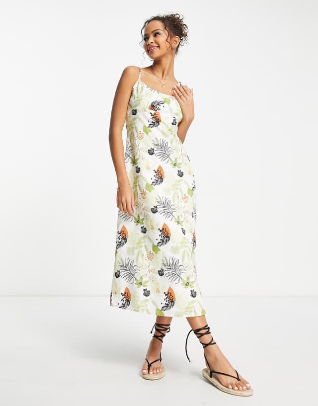 Charlie Holiday Marina printed strappy midi dress in multi