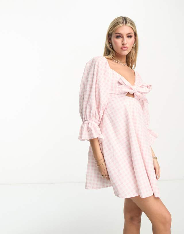 Charlie Holiday Sonny gingham mini dress in pink