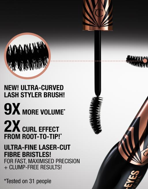 Charlotte Tilbury - Exagger-Eyes Volume Mascara i rejsestørrelse - Sort, 3 af 4