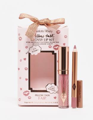 Charlotte Tilbury - Pillow Talk Mini Glossy Lips Duo - Lippen Duo in Pillow Talk Fair, 36 % Ersparnis-Rosa