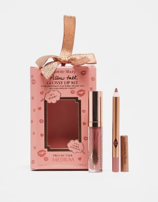 Charlotte Tilbury Pillow Talk Mini Glossy Lips Duo Pillow Talk Medium - Save 36%-pink