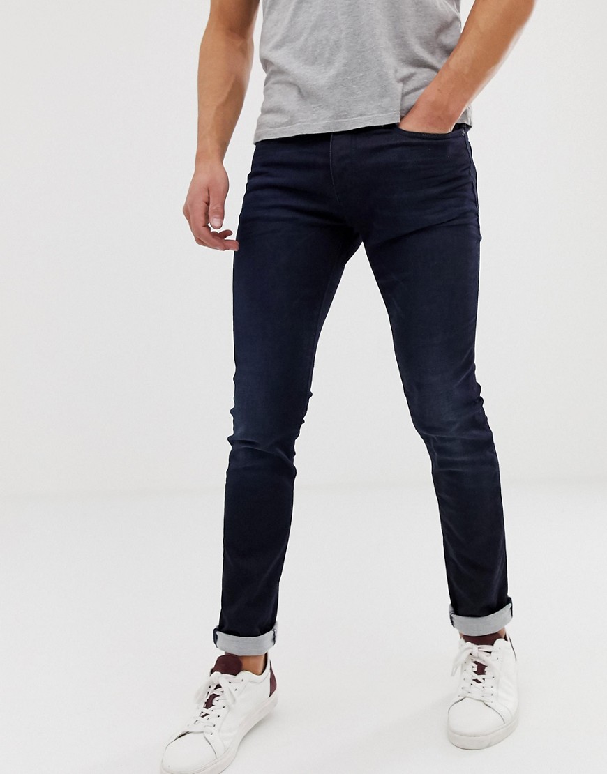 Charlston mørkvaskede jeans i skinny pasform fra BOSS-Blå