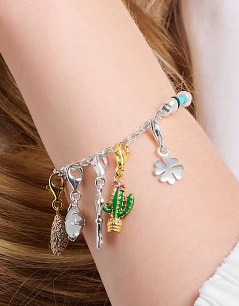 Charm de hoja de trébol de plata de ley de Thomas Sabo - view 1