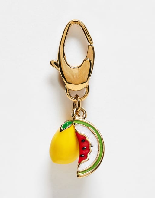 Charm dorado para bikinis y otros accesorio con diseño de frutas de acero inoxidable de ASOS DESIGN