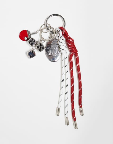 Charm para el bolso multicolor para festivales con cordón rojo y detalle de pimpón de ASOS DESIGN - view 1