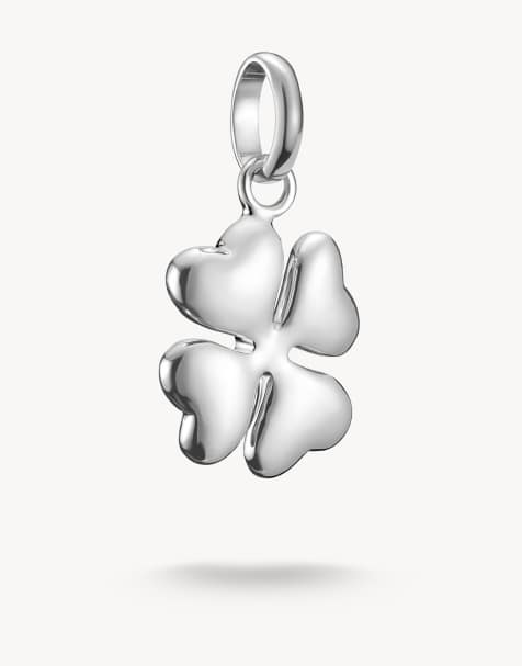 Charm plateado con diseño de trébol de la suerte tridimensional Connect de Thomas Sabo - view 1