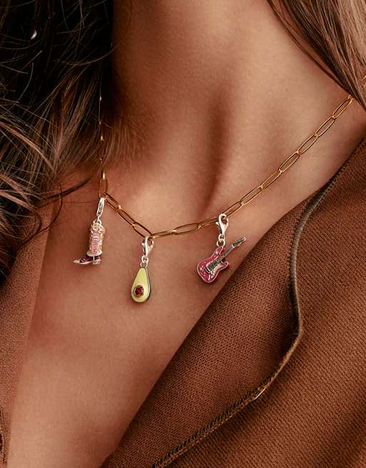 Charm plateado, naranja, violeta y beis de guitarra eléctrica de Thomas Sabo, 3 de 3