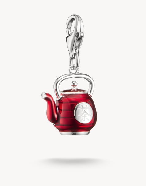 Charm plateado y rojo con diseño de tetera de Thomas Sabo - view 1