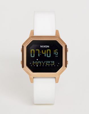 фото Часы с белым силиконовым ремешком nixon a1211 siren-белый