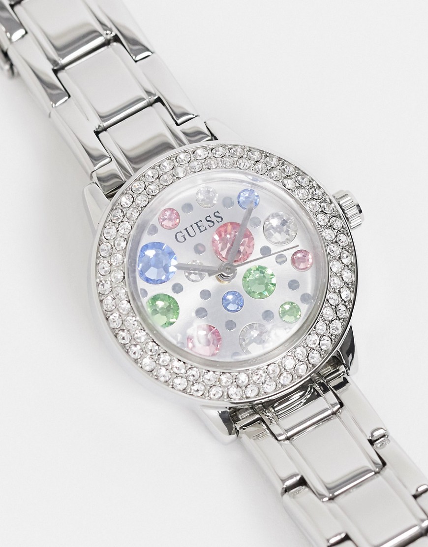 фото Часы с браслетом и маленьким циферблатом guess-серебристый