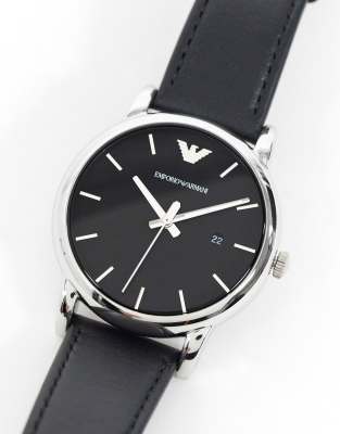 фото Часы с кожаным ремешком emporio armani ar1692-черный цвет