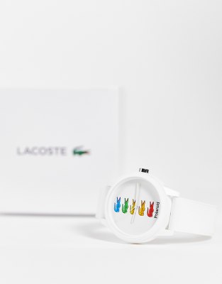 фото Часы с кожаным ремешком в стиле унисекс lacoste, коллаборация с polaroid-белый