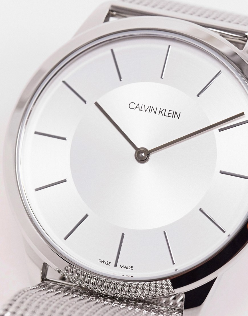 фото Часы с серебристым сетчатым браслетом calvin klein-серебряный