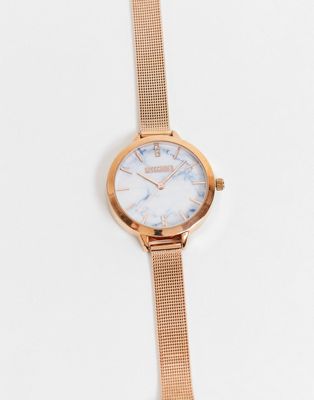 фото Часы с сетчатым ремешком цвета розового золота missguided-золотистый