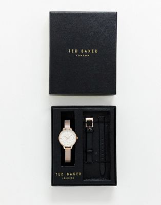 фото Часы со сменным ремешком в подарочном наборе ted baker kate-золотой