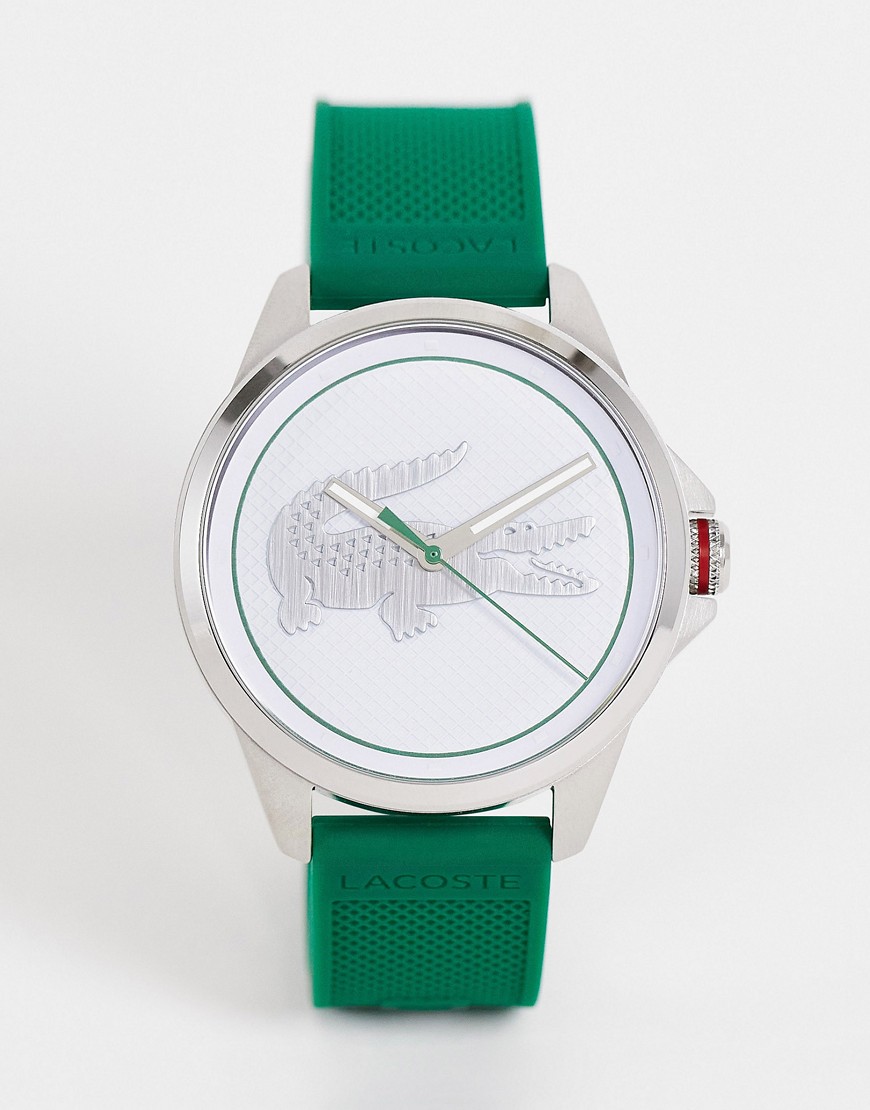 фото Часы унисекс с зеленым силиконовым ремешком и логотипом lacoste-зеленый цвет