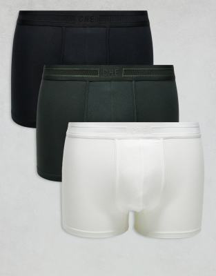 Che Studios 3 pack boxer briefs with tonal waistband in black, white and khaki-Multi