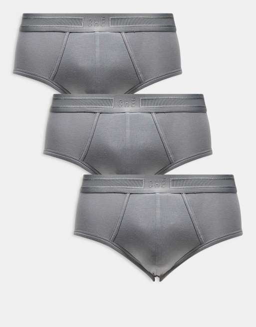 Che Studios 3 pack boxer briefs with tonal waistband in stone gray, 2 of 4