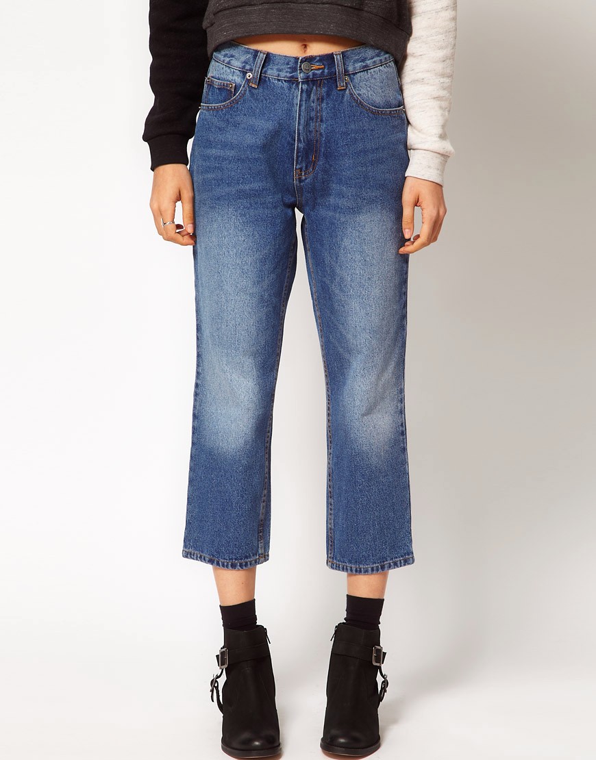 Cheap Monday – Ankellånga jeans i 90-talsstil-Blå